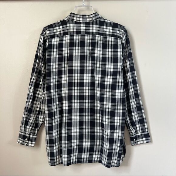 Lauren Ralph Lauren Cotton Black White Plaid Western Button Blouse Flaw SZ L - Picture 8 of 14